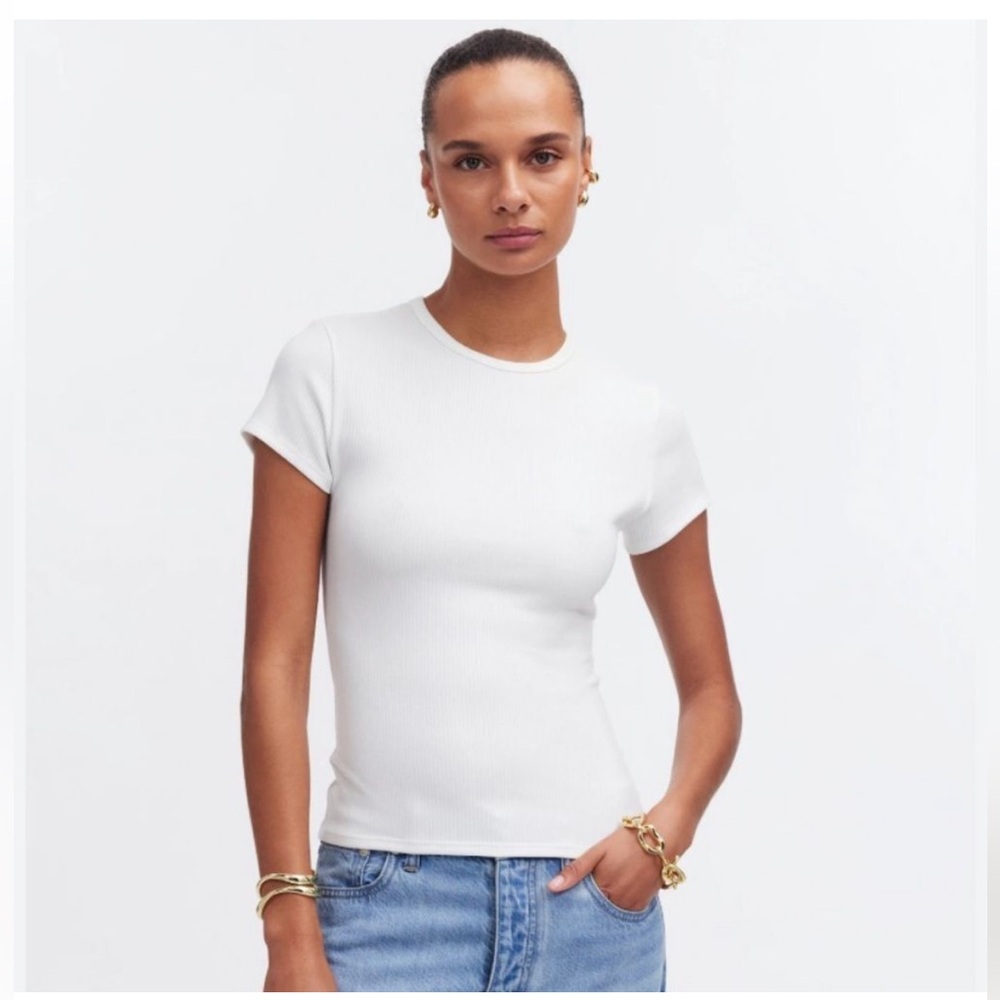 Madewell Top XS Baby Tee White
